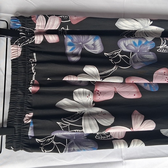 Floral Women's Pants - Black, Pink, Blue One Size - Picture 6 of 9